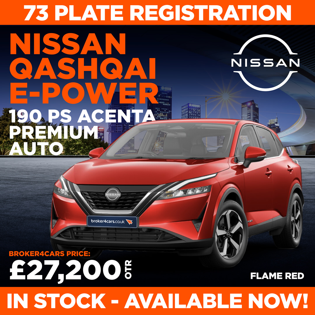 Nissan Qashqai E-POWER 190 PS Acenta Premium Auto. Flame Red. All taxed 31/11/23, Save £7,000. Broker4Cars Price £27,200 OTR