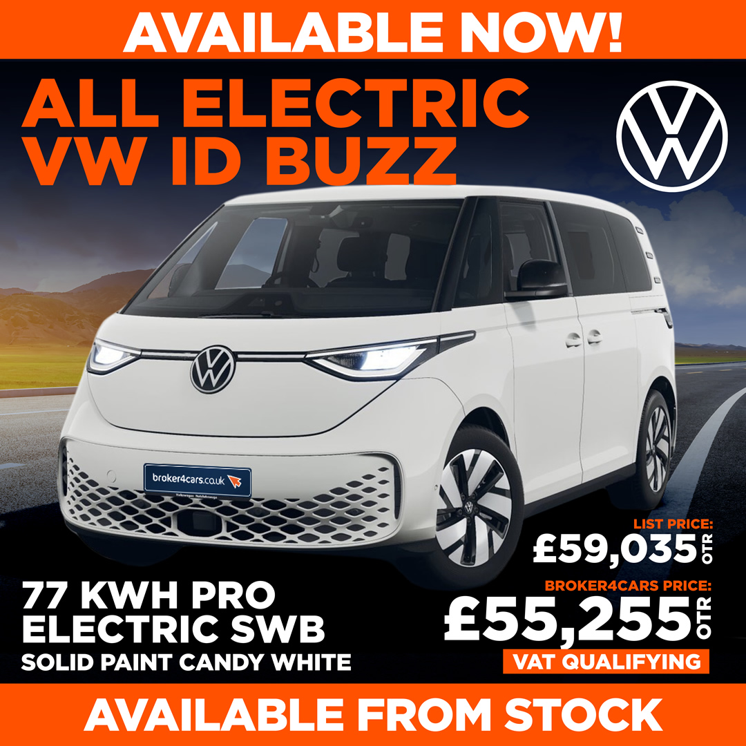 VW ID Buzz in Candy White. VERY RARE. Available now. VAT Qualifying.Retail Price £59,035. Broker4Cars Price £55,255 OTR