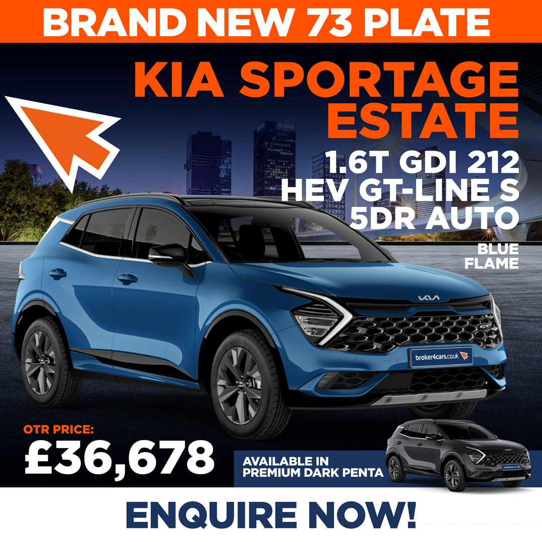 Kia Sportage Estate 1.6T GDI 212 HEV GT-Line S 5DR Auto. Blue Flame. Available in Premium Dark Penta. Brand New 73 Plate. Enquire Now. Broker4Cars Price £36,678 OTR