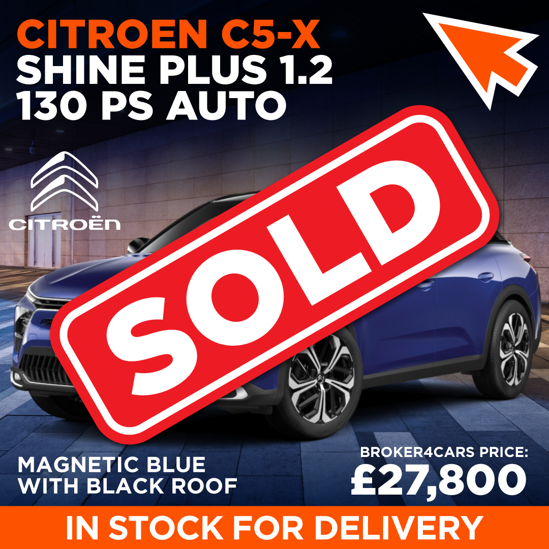 Citroen C5-X Shine Plus 1.2 130 PS Auto. Magnetic Blue with Black Roof. In Stock for Delivery. Broker4Cars Price £27,800