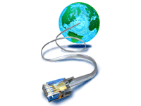 World with a cable coming out of it