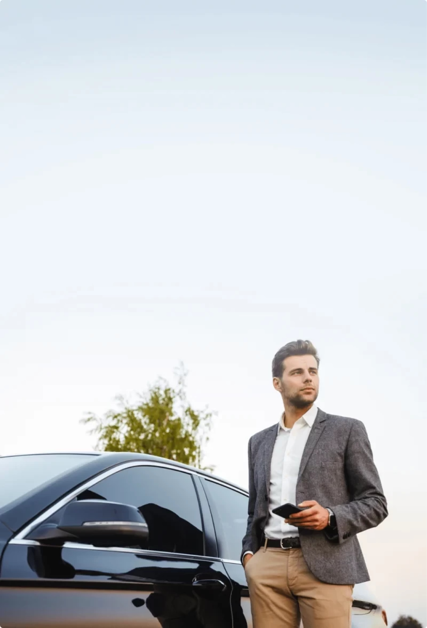 Man stood in front of car